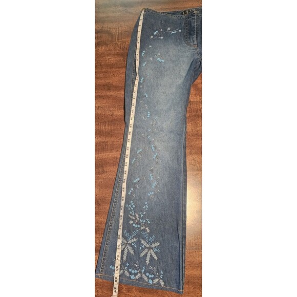 Vtg INC International Concepts Women's Size 8P Beaded Boot Light Wash Y2K Jeans - Picture 11 of 15